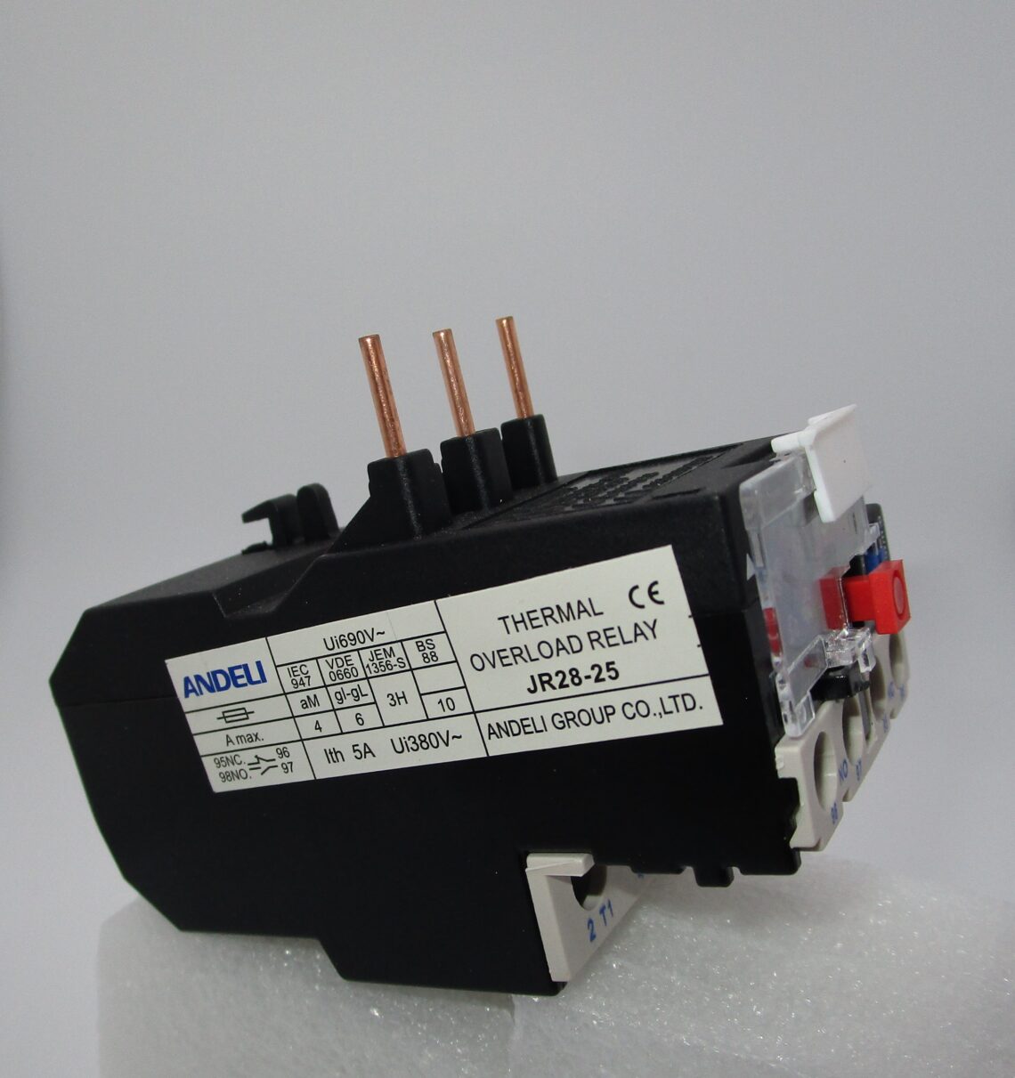 ANDELI JR28-25 Thermal Overload Relay 0.25-0.4 A compatible with LC1D Contactors - Image 2