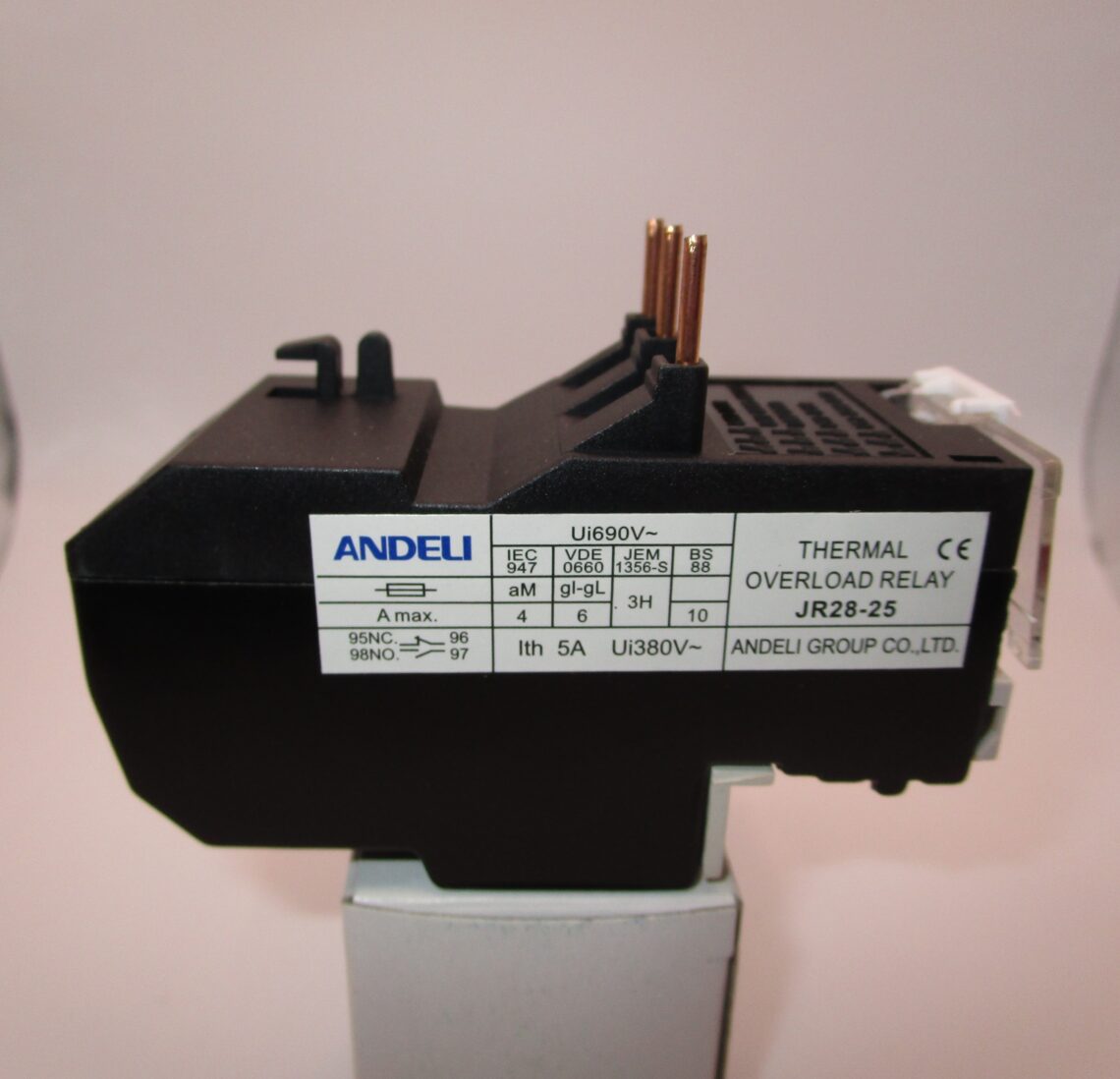 ANDELI JR28-25 Thermal Overload Relay 0.4-0.63 A Thermal Overload Relay 0.4-0.63A compatible with LC1D Contactors - Image 3