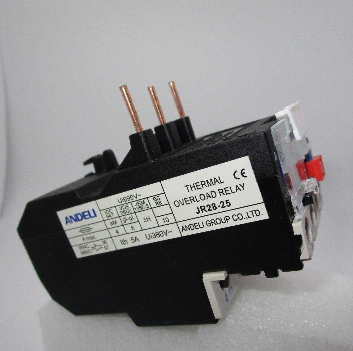 ANDELI JR28-25 Thermal Overload Relay 1.6-2.5 A compatible with LC1D Contactors - Image 2