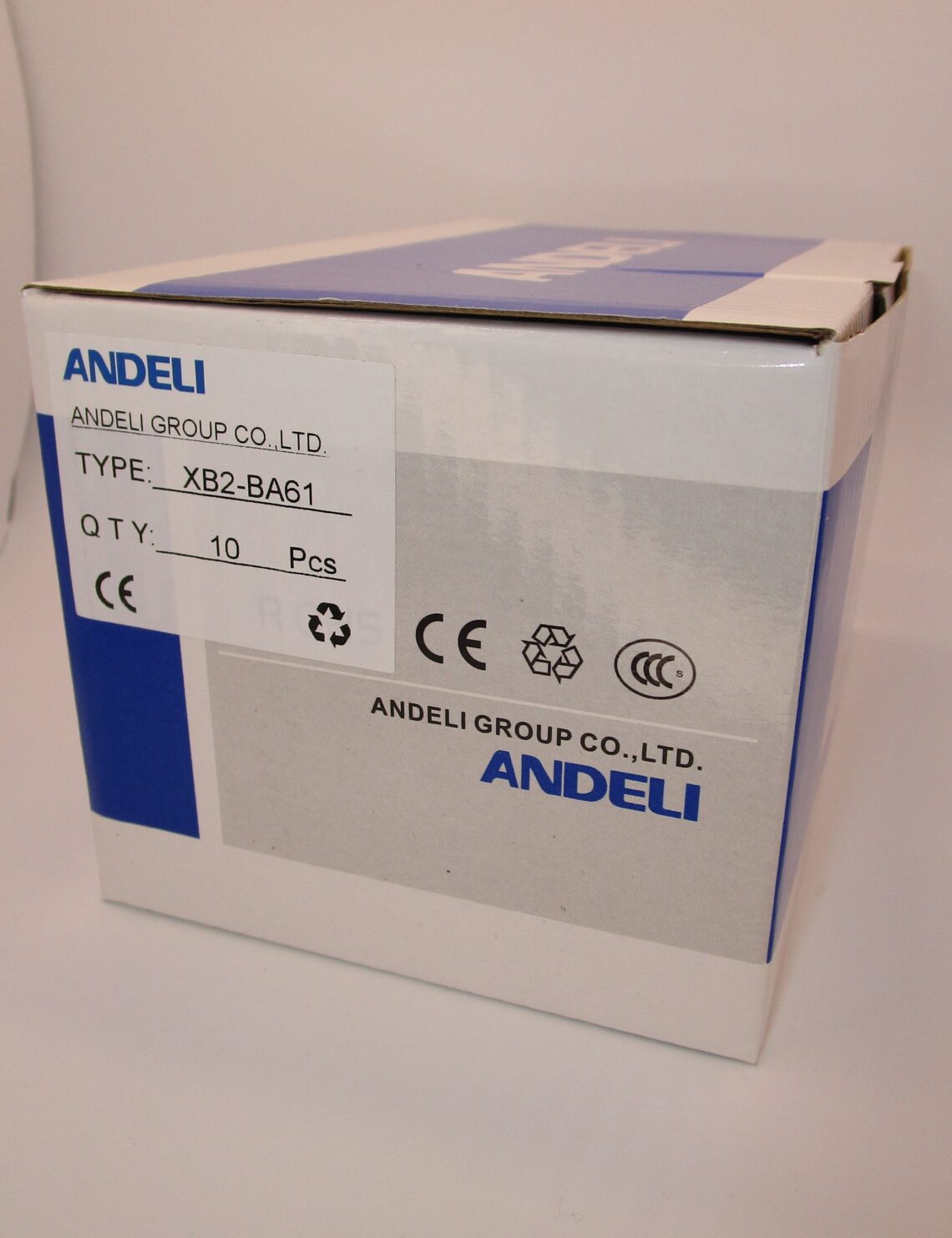 ANDELI 22mm Blue Push Button XB2BA61 Spring Return - Image 2