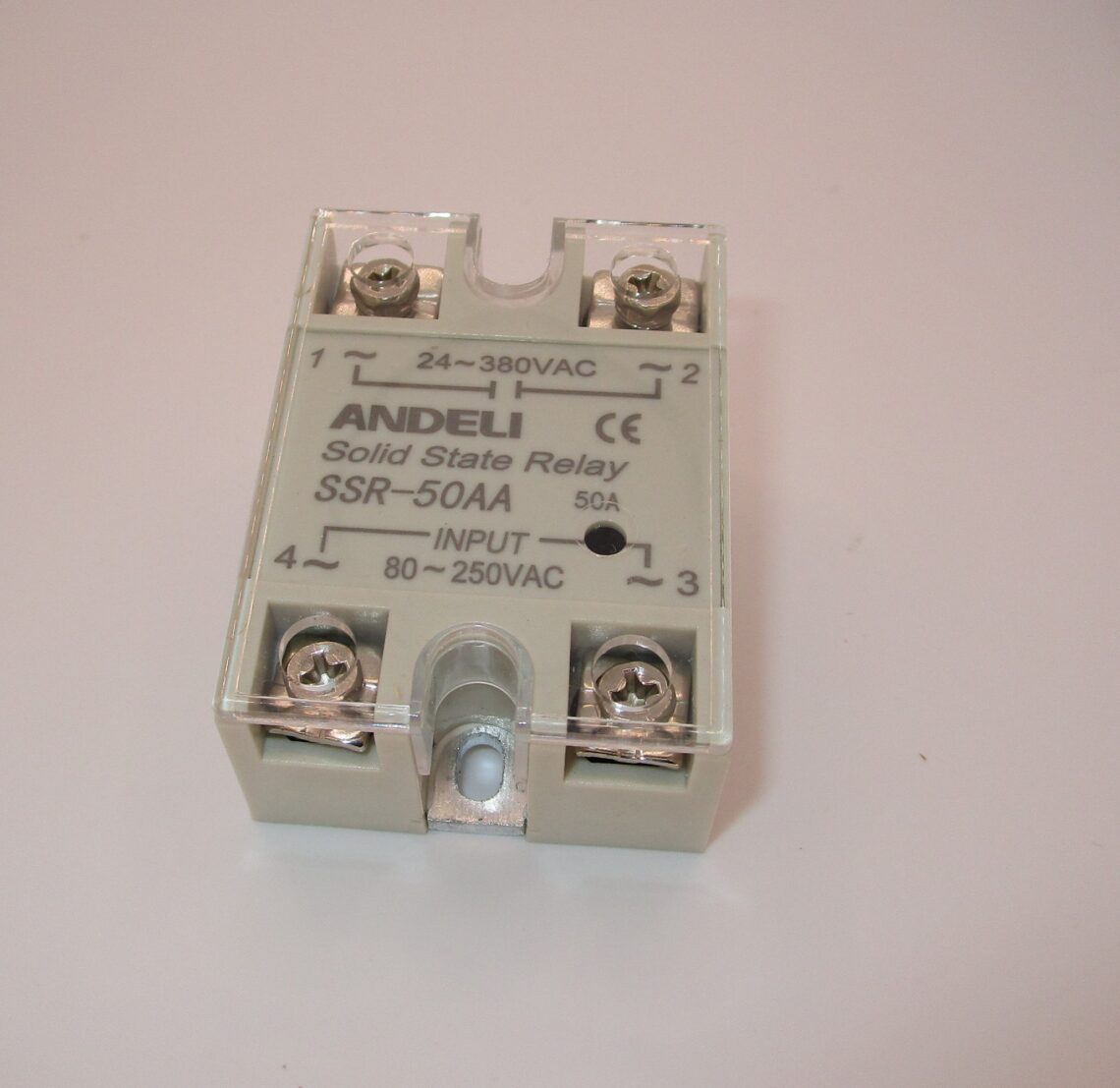 ANDELI SSR-50AA Solid State Relay ANDELI 50A Load 24-380 VAC / Control 80-250 VAC - Image 3