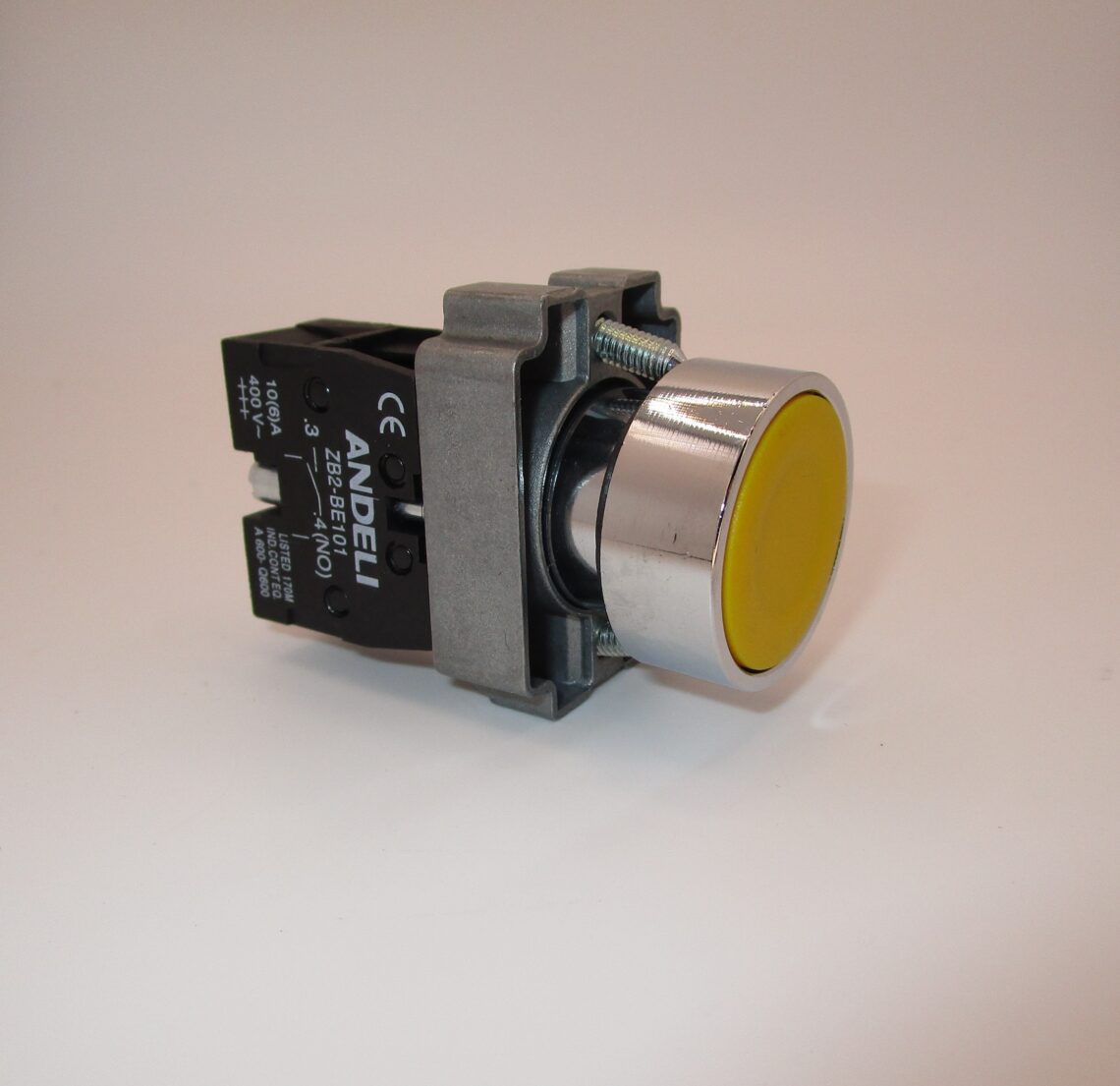 ANDELI XB2BA51 22mm Yellow Push Button Spring Return - Image 3