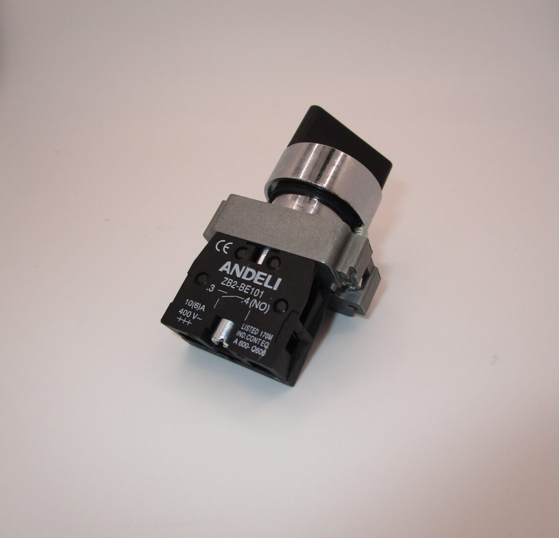 ANDELI 22mm Black Selector 2 position latching XB2BD21 - Image 3