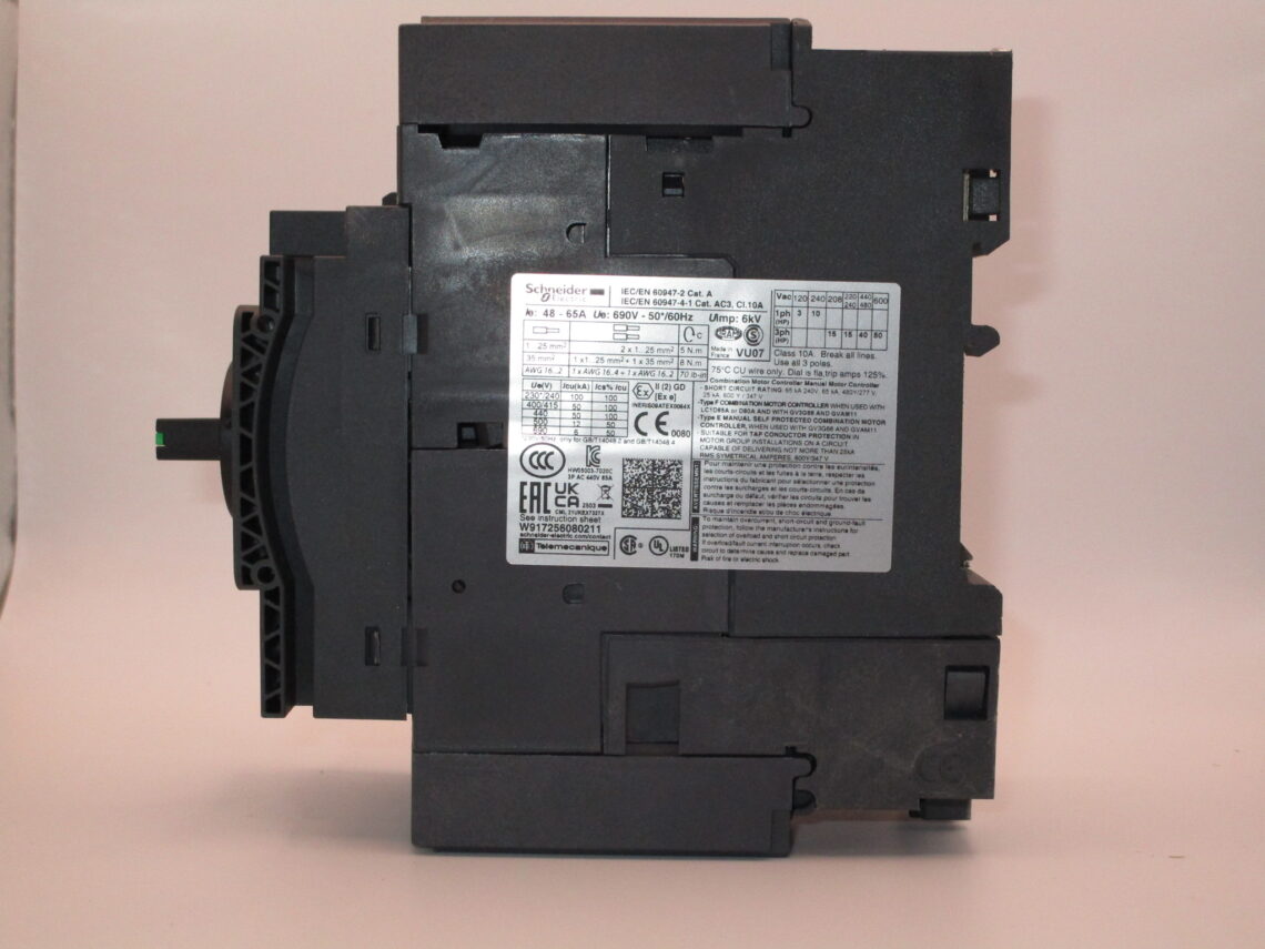 SCHNEIDER GV3P65 Thermal Magnetic Circuit Protector 48-65 A - Image 3